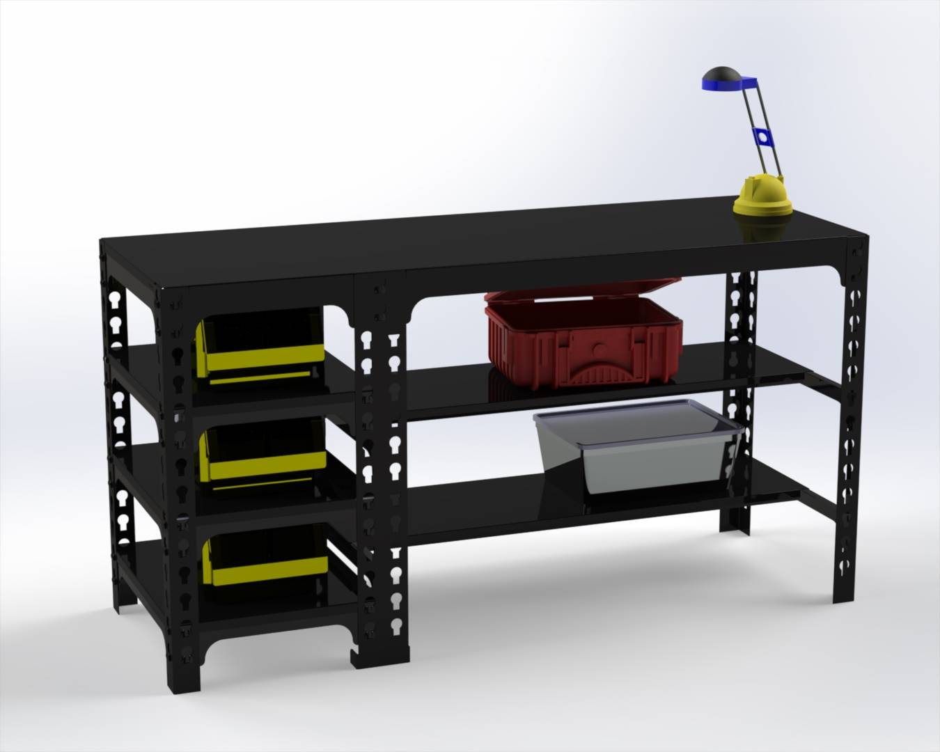 Стол металлический Metalex с боковыми полками