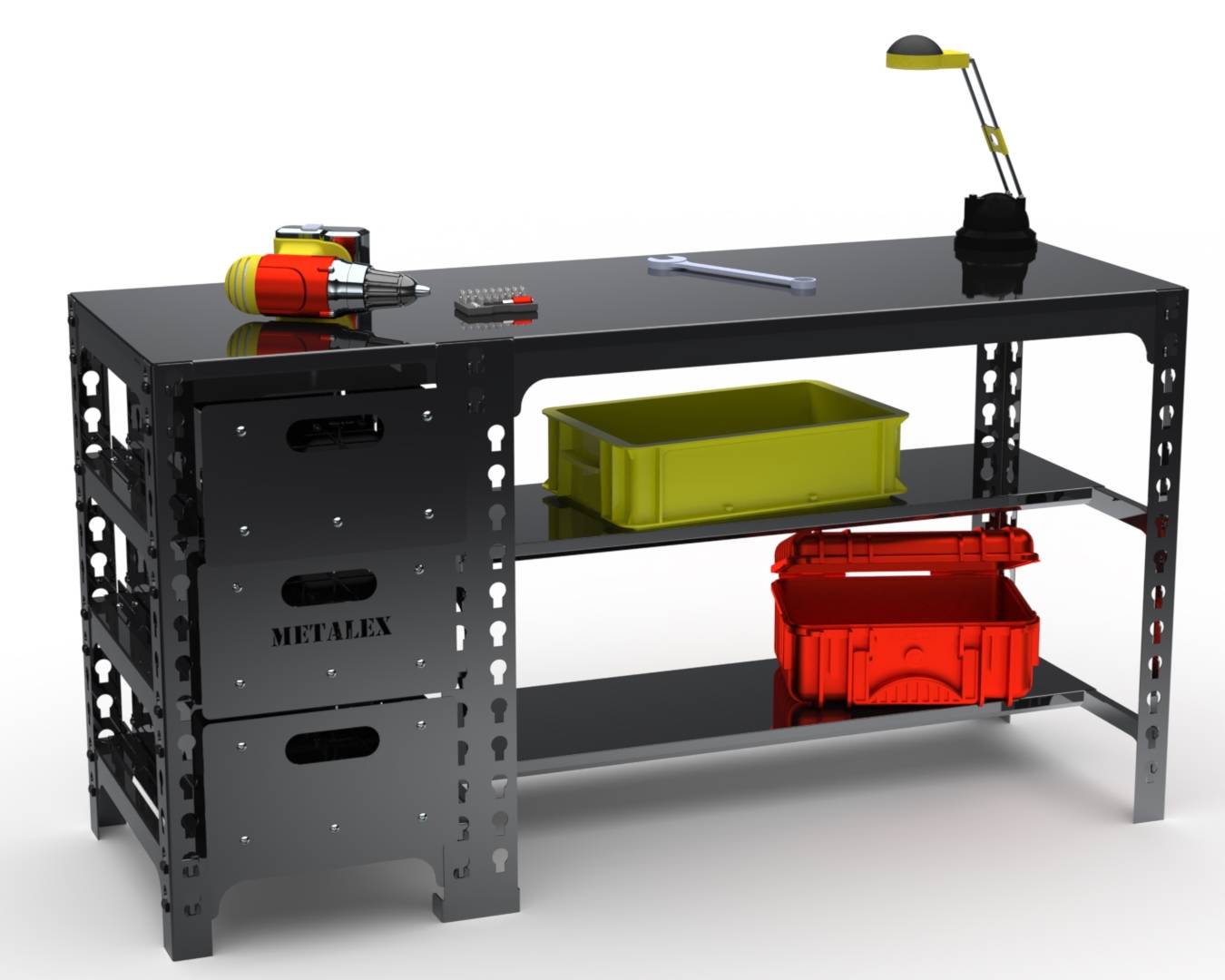 Стол металлический Metalex с выдвижными ящиками