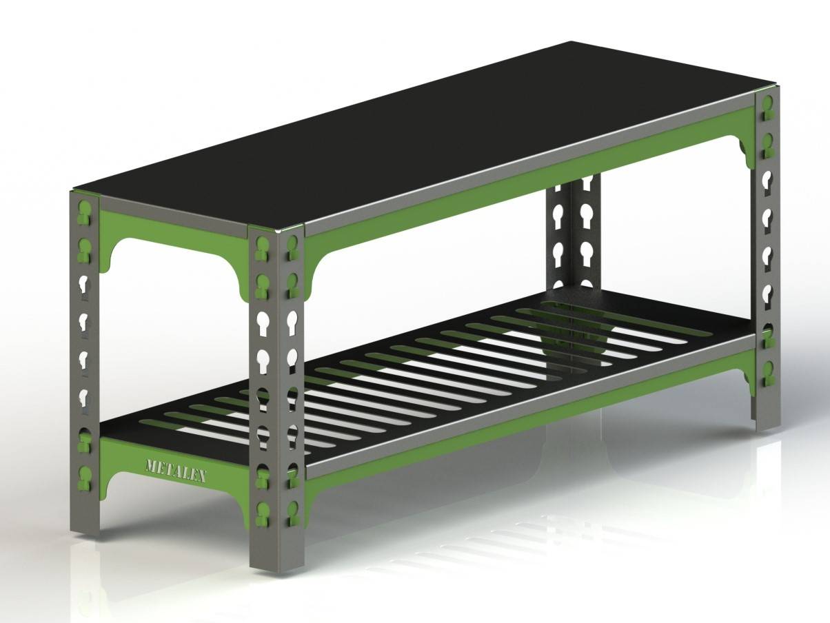 Лавка Metalex 350х1200х450 (с полкой для обуви)