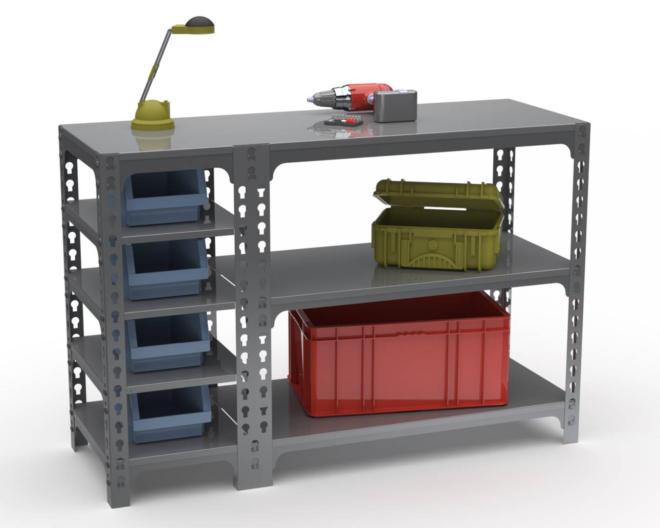 Стол-верстак Metalex с боковыми полками