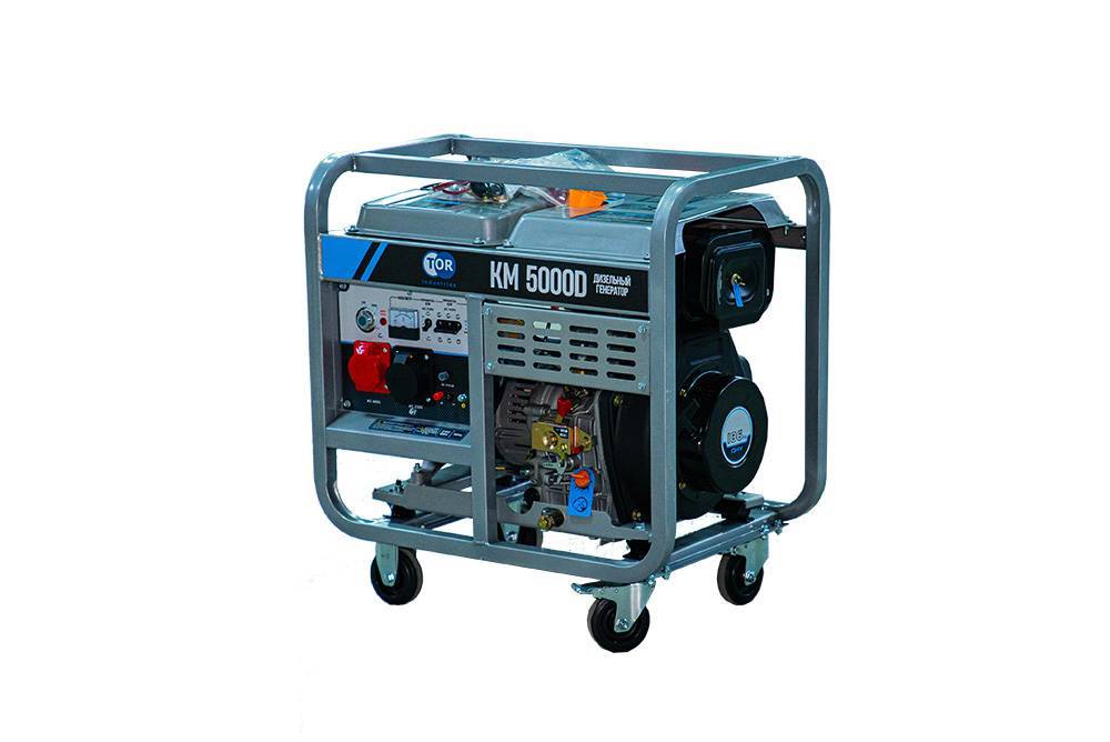 Генератор дизельный TOR KM5000D 5,0 кВт 380В/1,6 кВт 220В 15 л с электростартером