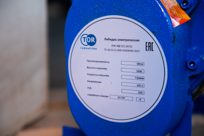 Лебедка TOR ЛЭК-500 E21 (KCD) 500 кг 220 В с канатом 100 м*