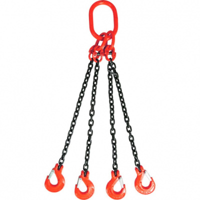 Строп цепной TOR 4СЦ г/п 6,7 т 10,0 м с самозакрывающимися крюками