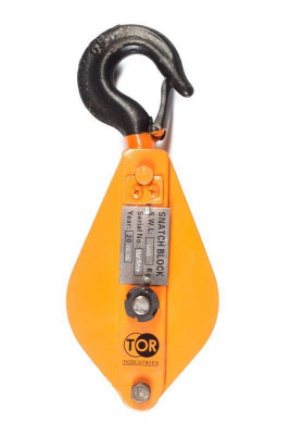 Блок монтажный однорольный с  крюком TOR 2 т с откидной щекой (K)*