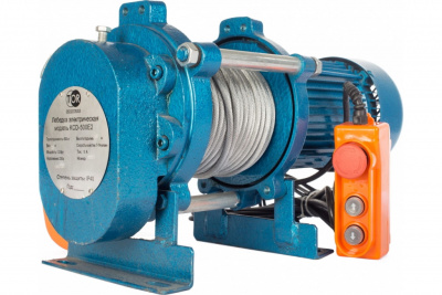 Лебедка TOR ЛЭК-500 E21 (KCD) 500 кг 380 В с канатом 70 м (G)