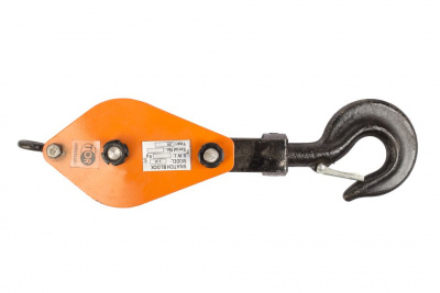 Блок монтажный однорольный с  крюком TOR HQG(L) K1-2,0 т с откидной щекой